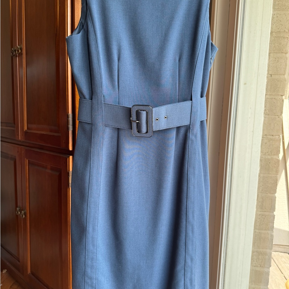 Calvin Klein Blue Belted Midi Dress